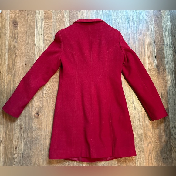 Anne Klein Red Wool Blend Car Coat - Picture 4 of 7